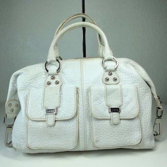 Rafe New York Pebble Leather White Satchel Handbag - Picture 4 of 16